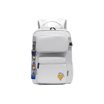 ElevethSign Nylon Backpack Large Size Unisex Gray/Black