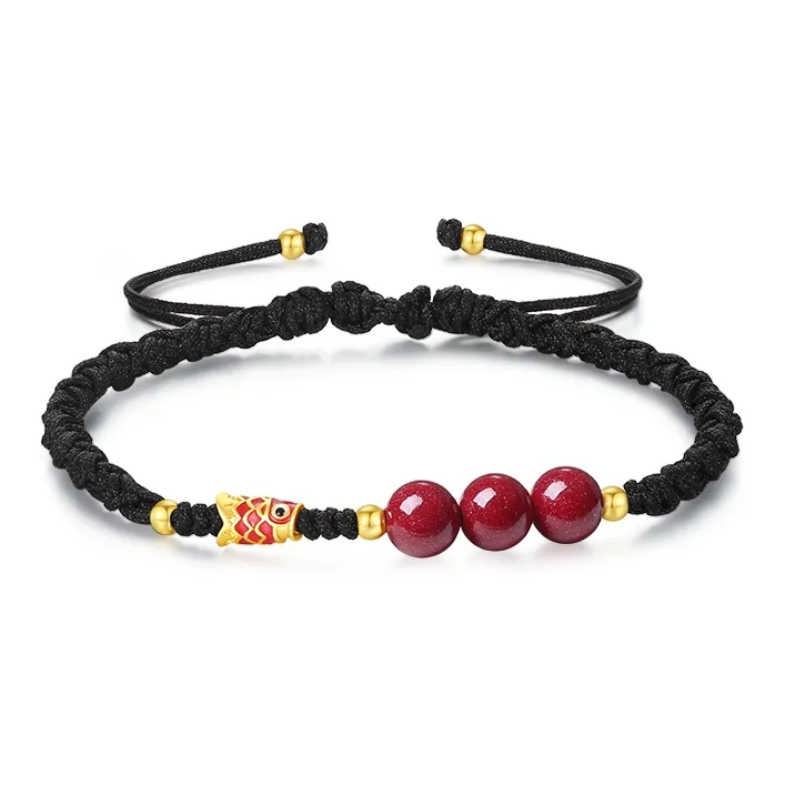 WANLIACC Reconstructed Cinnabar Jade Bracelets Unisex-1