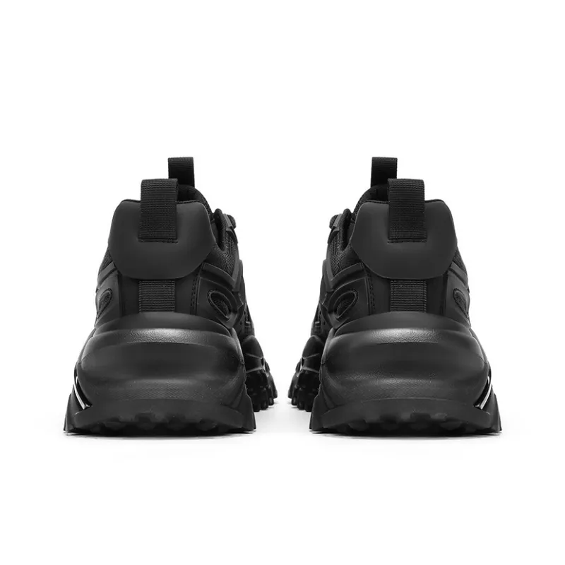 BOIGEMES Low Top Chunky Sneakers Men's Black-4