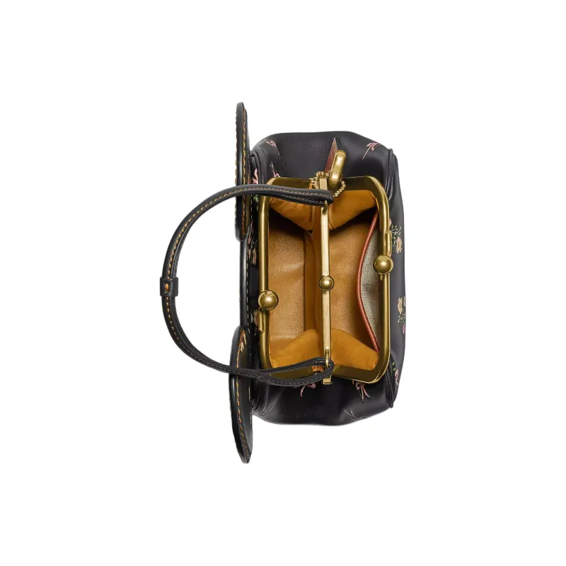 COACH ×Disney Disney Collaboration Kisslock Glove Tanned Leather Handbag Shoulder Bag Crossbody Bag Mini Women's Black-2