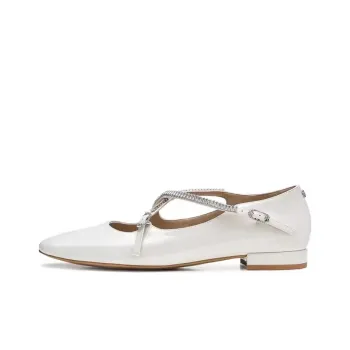 SAM EDELMAN Chunky Heel Mary Jane Shoes Women's White