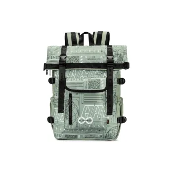 8atheist Polyester Backpack Multi Compartment Backpack Unisex Light Gray Green