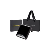 Black-Single Loose-Leaf Style (Oil Wax Top Grain Leather) Anti-Skimming