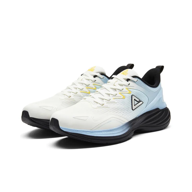 PEAK Cushioning Anti Slip And Wear Resistant Rebound Low Top Pickleball Boom Running Shoes Men's Beige White Moon Blue-2