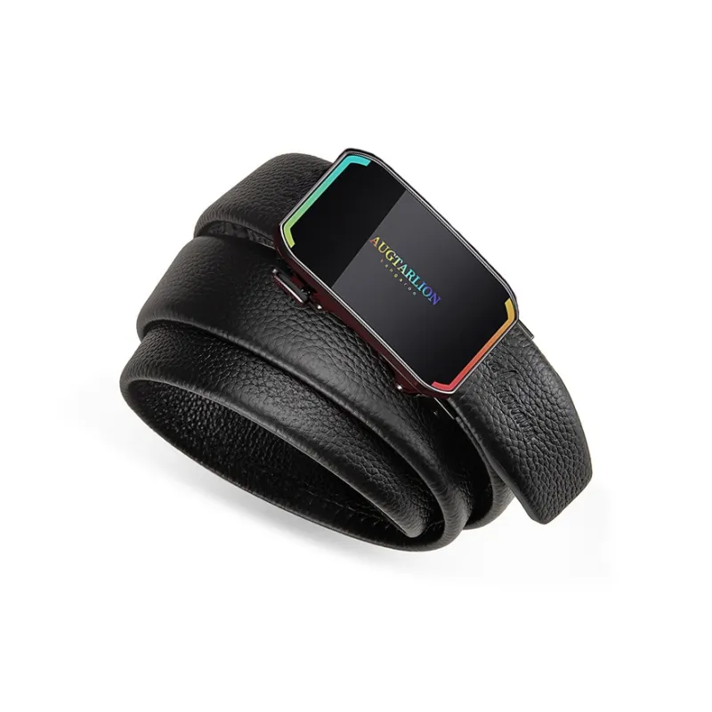 AUGTARLION Luxury Business Young And Middle Aged Top Grain Cow Leather Leather Belts Men's Multicolor 3.5cm-1