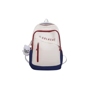 BALANG Nylon Backpack Unisex White Blue/Pink/Yellow Green/Black
