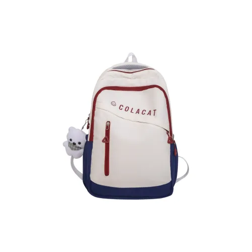 BALANG Nylon Backpack Unisex White Blue/Pink/Yellow Green/Black