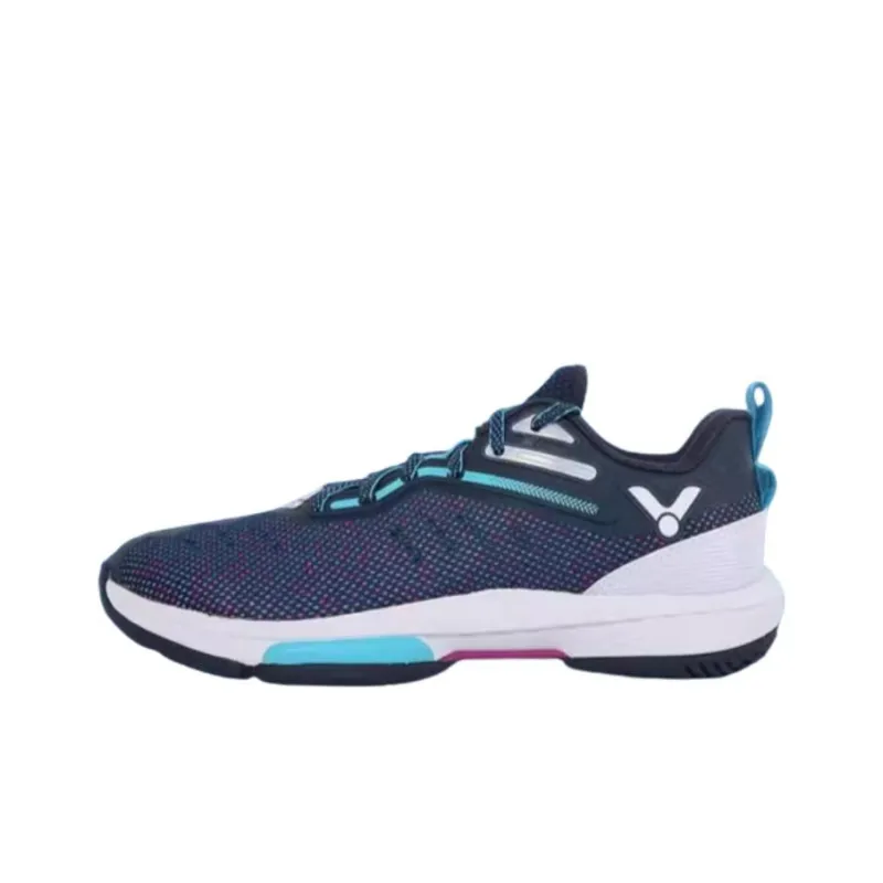 VICTOR Anti-Slip Wear-Resistant Low-Top Badminton Shoes Unisex Blue Purple-0
