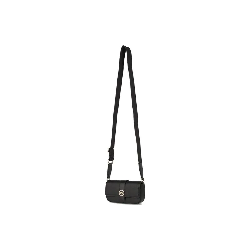 MICHAEL KORS Greenwich Split Cow Leather Baguette Bag, Shoulder Bag, Crossbody Bag Extra Small Women's Black-4