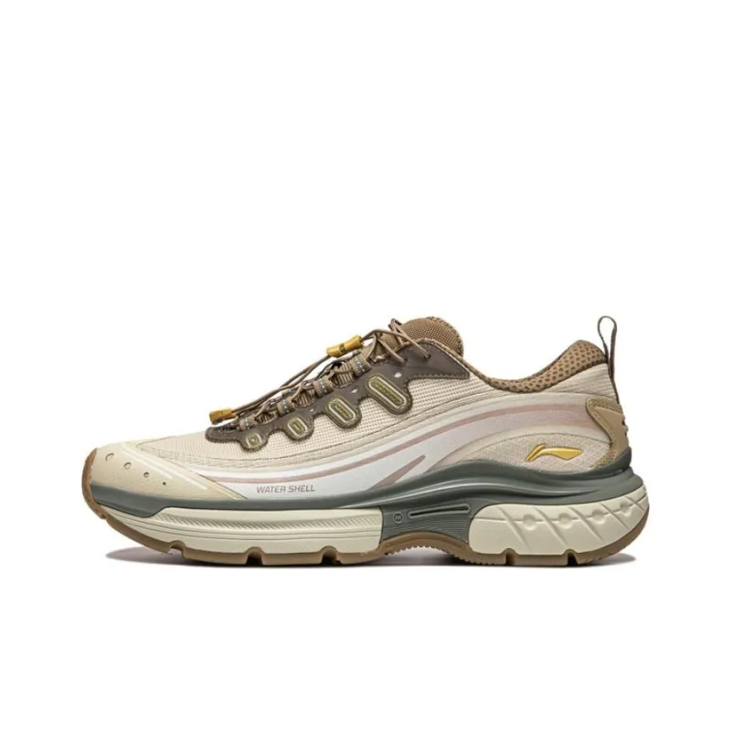 LiNing Star Path Cushioning Wear Resistant Low Top Basketball Shoes Men's Umber White-0