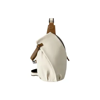 LEXI Canvas Sling Bag, Shoulder Bag, Crossbody Bag Unisex White/Black/Dark Gray