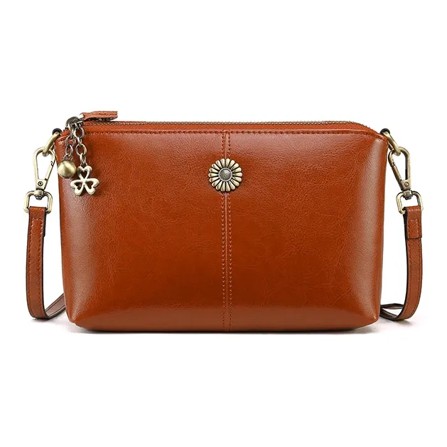 Gorora Top Grain Cow Leather Shoulder Bag Crossbody Bag Small Size Women's Classic Black/Burgundy/Peacock Blue/Brown-7