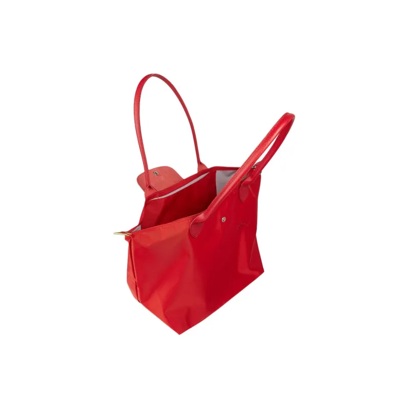 LONGCHAMP Le Pliage Green Recycled Canvas With Leather Trim Dumpling Bag Handbag, Shoulder Bag Women's Tomato Red-2