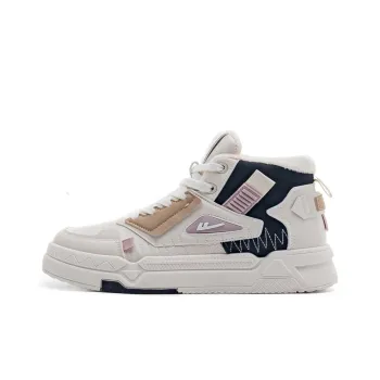 WARRIOR Wing Series Skateboard Shoes Unisex High Top Dark Blue, Pink