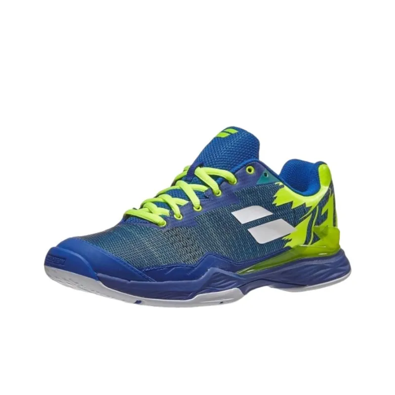 Babolat Cushioning Slip Resistant Low Top Tennis Shoes Men's Blue Neon Yellow-2