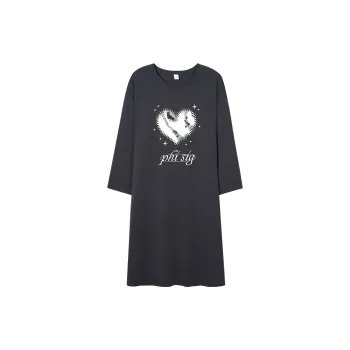 Sha Qian Nightgown Spring And Fall Season Women's Gray