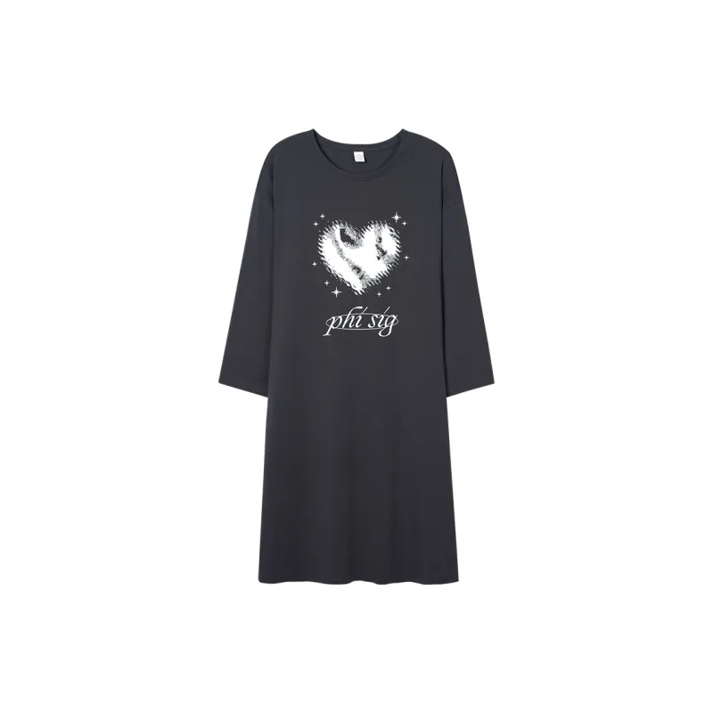 Sha Qian Nightgown Spring And Fall Season Women's Gray-0