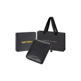 Black-Single Loose-Leaf Style (Vegetable Tanned Top Grain Leather) Anti-Skimming