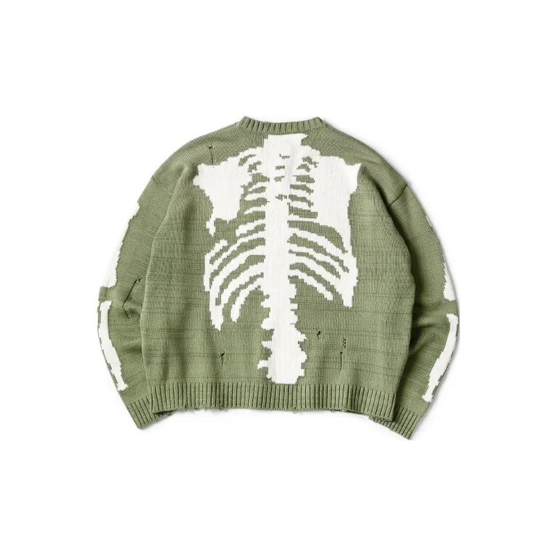 Kapital 5G Cotton Knit Bone Crewneck Black-1