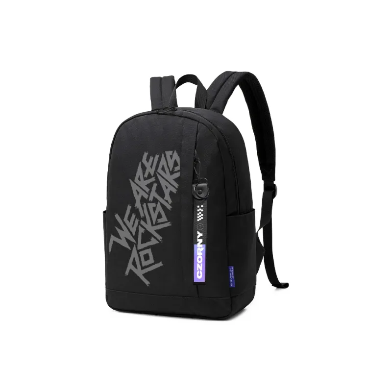 ElevethSign Polyester Backpack Large Size Unisex Black/Blue-4