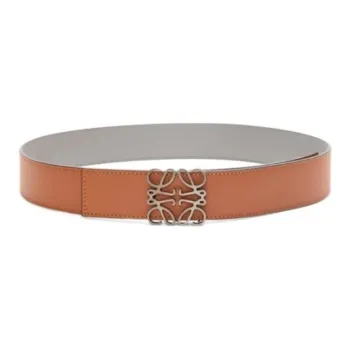 LOEWE Logo Identification Leather Belts Men's Brown  