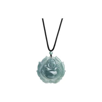 Best Wishes Glutinous Jade Jadeite Necklaces Unisex