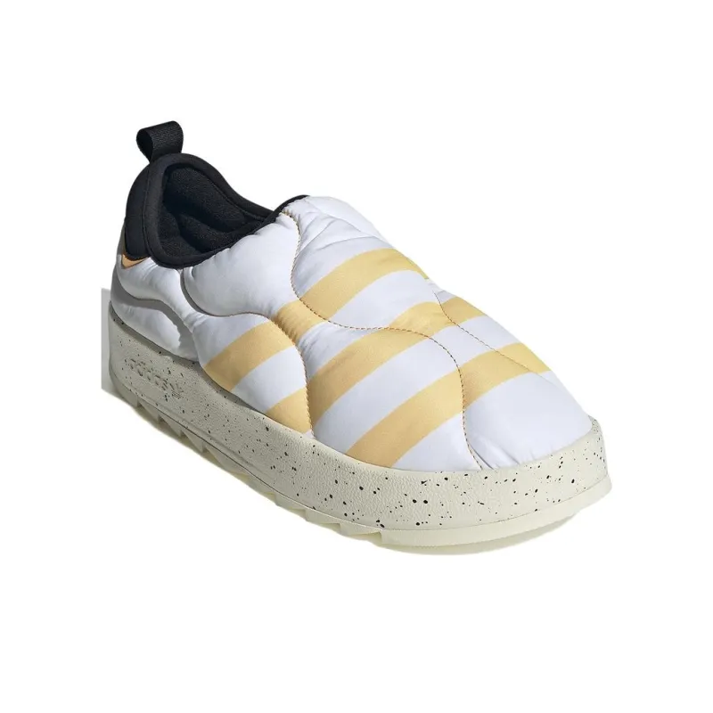 Adidas Originals Puffylette Cushioning, Wear Resistant Low Top Casual Shoes Unisex Black White Yellow-2