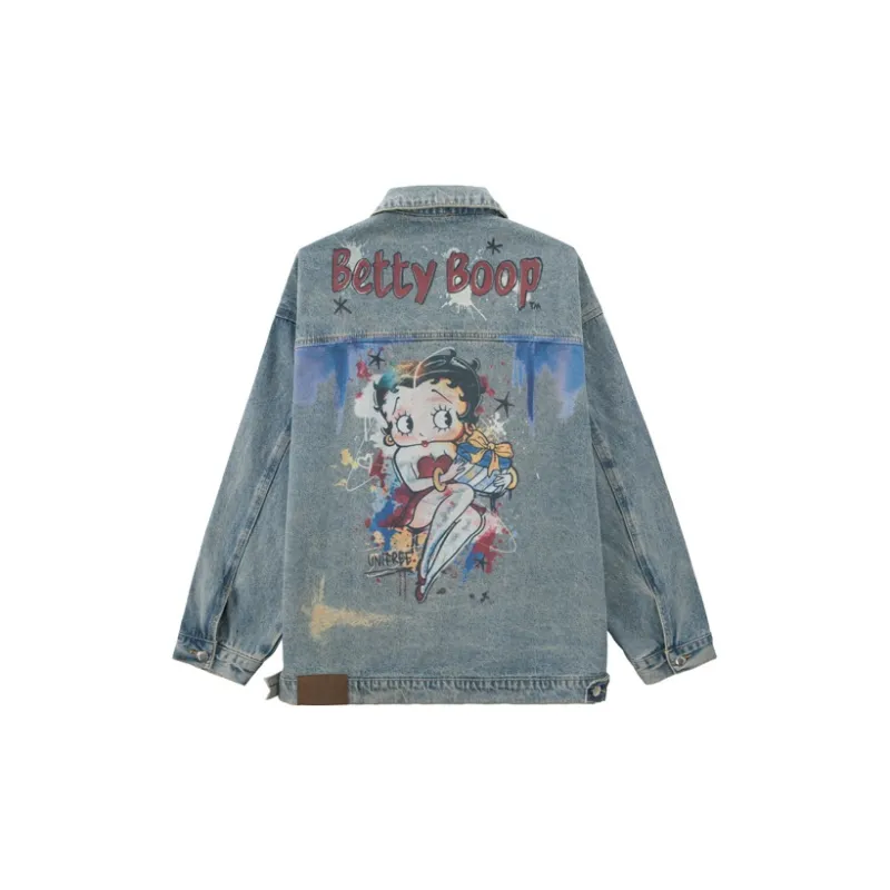 Unifree X Betty Boop Co brand Denim Jackets Women's Blue-2