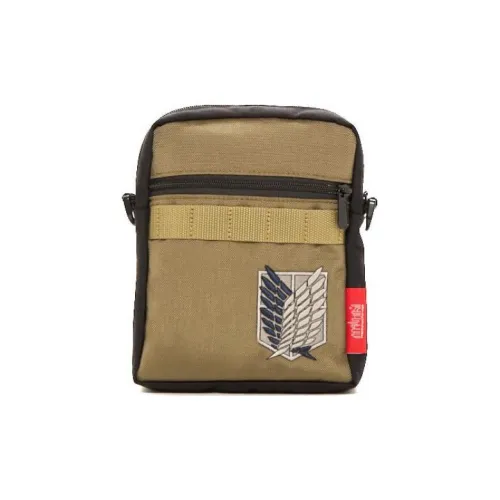 Manhattan Portage CORDURA Classic Fabric Shoulder Bag Crossbody Bag Small Size Unisex Khaki & Black