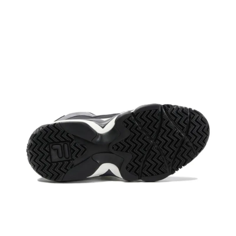 FILA MB Cushioning Wear Resistant Mid Top Basketball Shoes Unisex Black White Gray-5