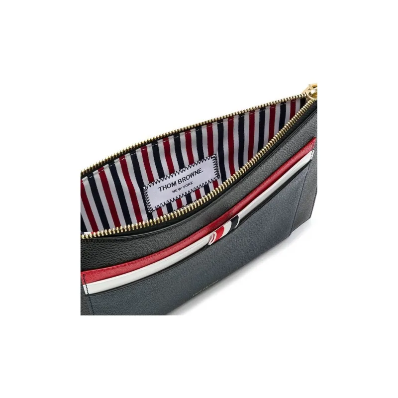 THOM BROWNE· Cow Leather Clutch Men's Blue-3
