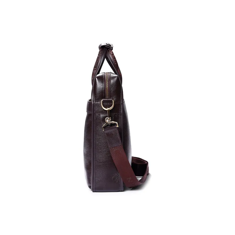 BOSTANTEN Leather One Shoulder Handbag Regular Men's Black/Coffee-7