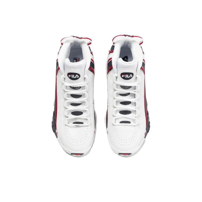FILA Stack 2 Anti-Slip Wear-Resistant Mid-Top Basketball Shoes Men's White-3