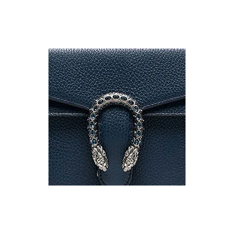 GUCCI Dionysus Leather Chain Bag Shoulder Bag Crossbody Bag Women's Dark Blue-3