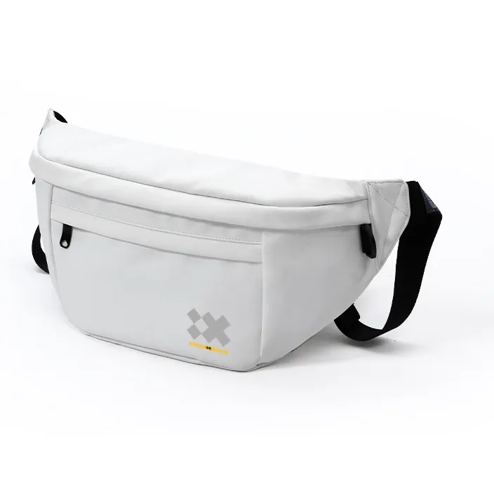 ElevethSign Polyester Crossbody Bag Sling Bag One Shoulder Backpack Crossbody Sling Bag Large Size Unisex White/Black-5