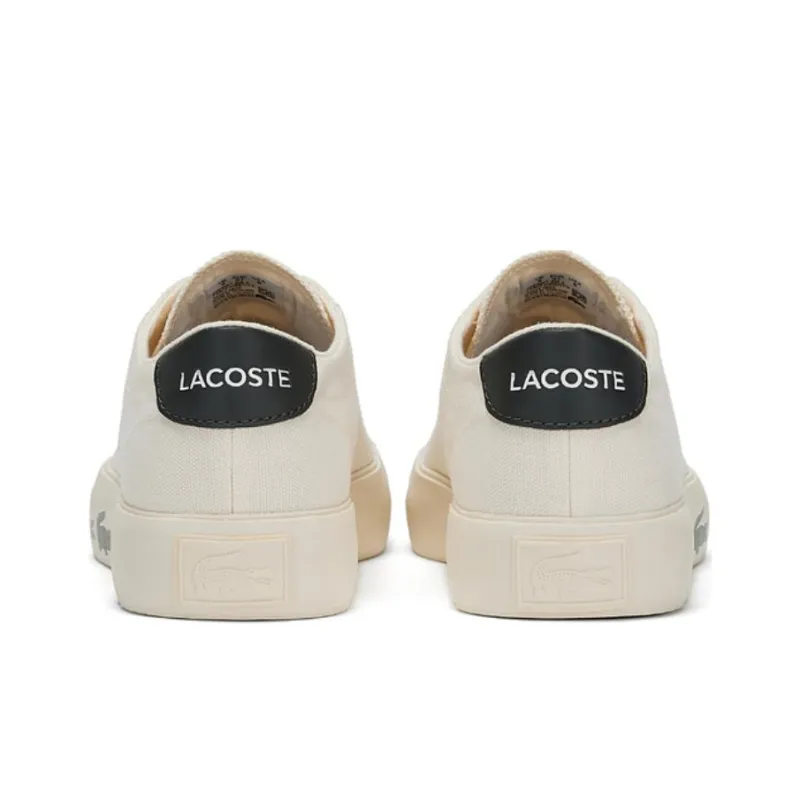 LACOSTE Low Top Skateboard Shoes Women's White Green-3
