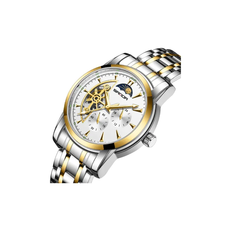Sanda Automatic Mechanical Movement Stainless Steel Strap Watch Men's Watches White Dial-13