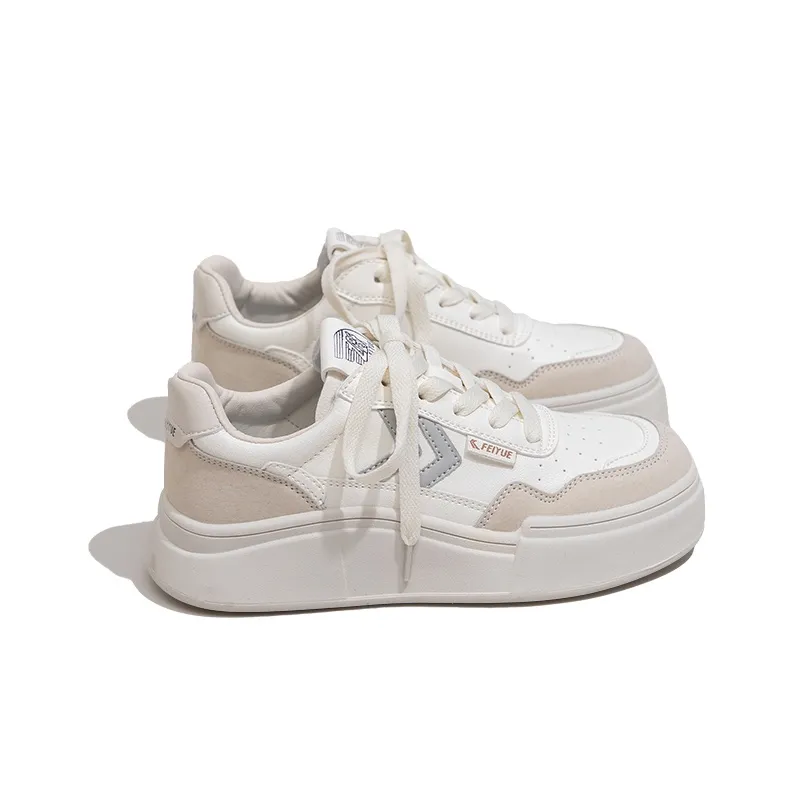 Feiyue Anti Slip Wear Resistant Low Top Skateboard Shoes Women's Ecru/Gray-1