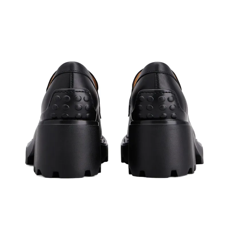 TOD'S Logo Buckle Almond Toe Loafers Women's-3