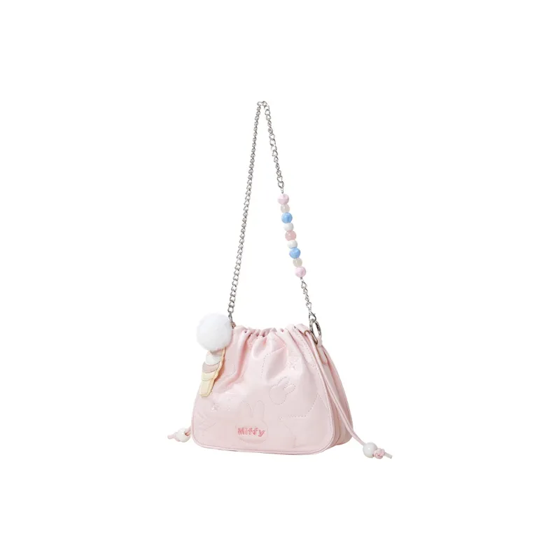 Miffy Synthetic Leather Shoulder Bag Bucket Bag Chain Bag Crossbody Bag Regular Women's White/Pink-13