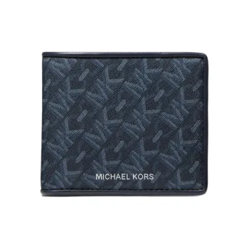 MICHAEL KORS Hudson Artificial Leather Wallet Men's Dark Blue