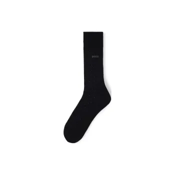 HUGO BOSS Regular-Length Socks In A Mercerised-Cotton Blend Knee-High Socks Men's 1 Pack Black