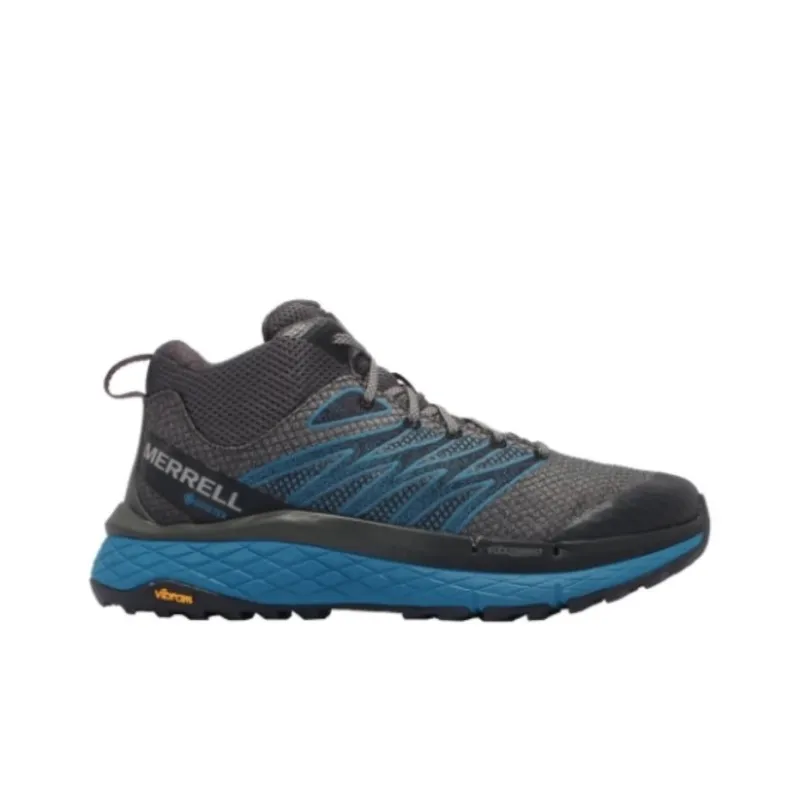 MERRELL Rubato Mid Gore-Te Cushioning Wear-Resistant High-Top Outdoor Shoes Men's Gray Blue-1