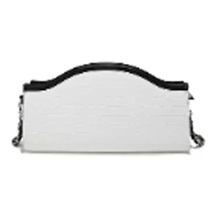 BAMPO Cow Leather Crossbody Handbag, Shoulder Bag Trumpets Women's Pure White-2