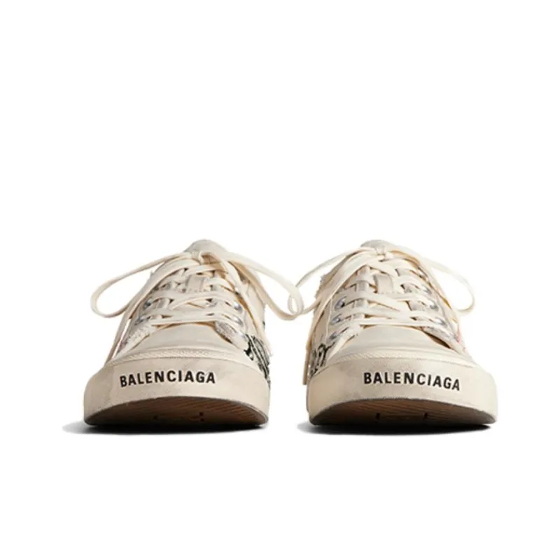 Balenciaga Paris Closed Toe Slippers Women's White Red-3