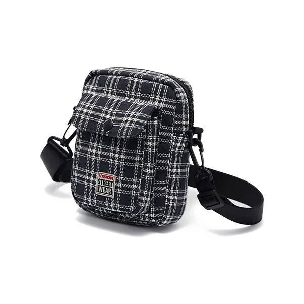 Vision Street Wear Cotton Linen Crossbody Bag Regular Unisex Plaid-1
