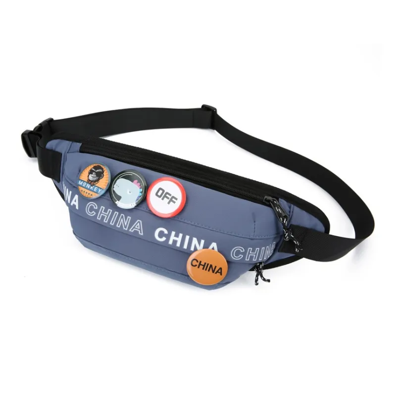 LEXI Nylon Fanny Pack Regular Unisex Black/White/Blue/Yellow-5