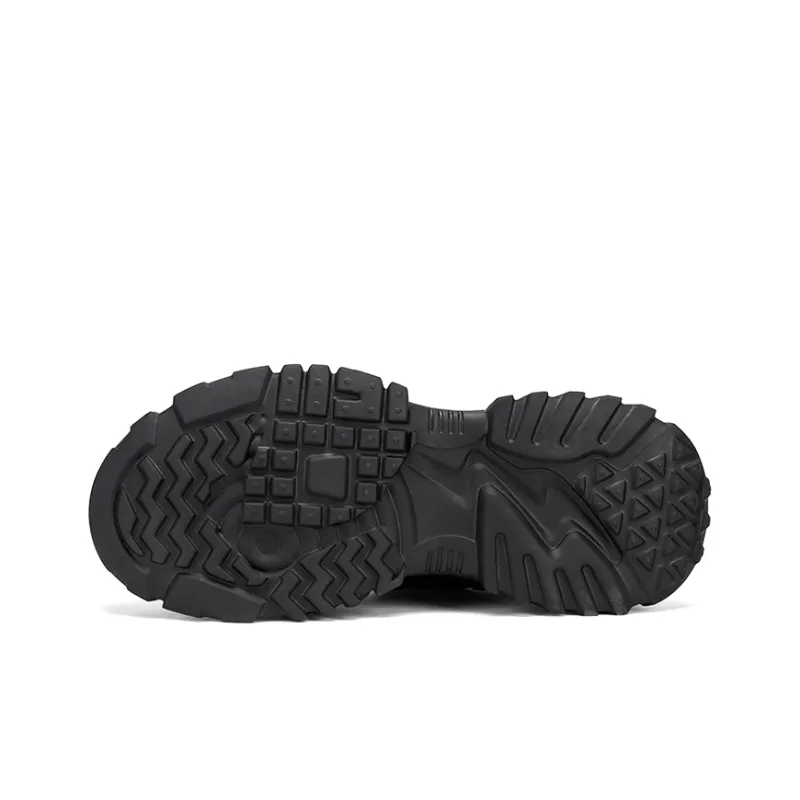 BOIGEMES Low Top Chunky Sneakers Men's Black-5