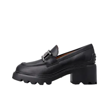 TOD'S Logo Buckle Almond Toe Loafers Women's
