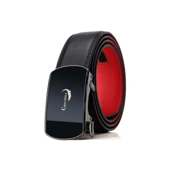 Crocodile Fortune Year Inward-Curling Hair Automatic Buckle Top Grain Cow Leather Leather Belts Men's 3.6cm